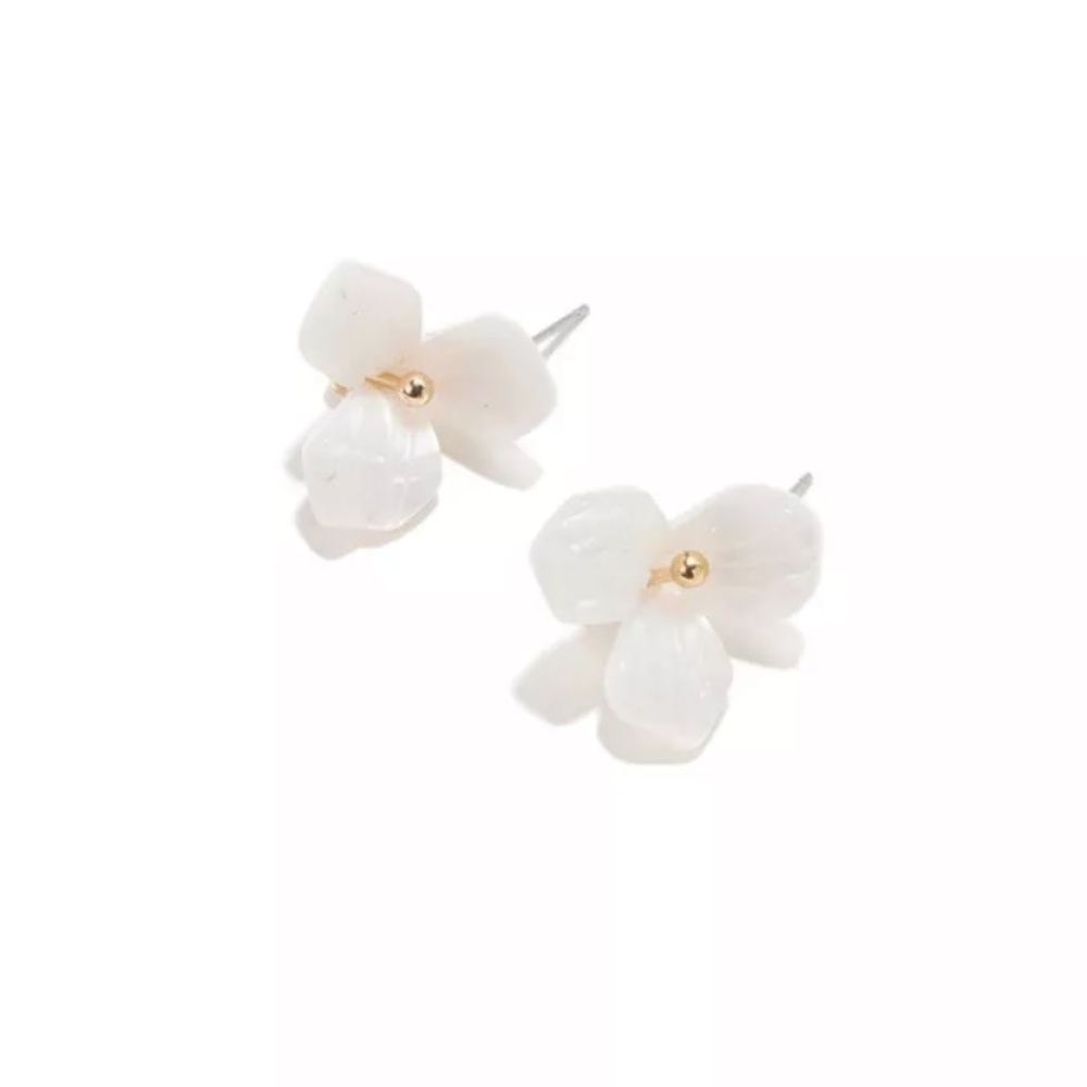 Lele Sadoughi Trillium Button Studs in Mother of Pearl, earrings